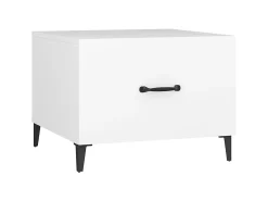 Mesa de centro com pernas de metal 50x50x40 cm branco PT186949