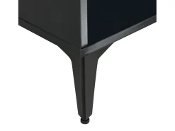 Mesa de centro com tampo elevável em preto brilhante e espaço de arrumação - Madeira PB