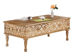 Mesa de centro com tampo elevável e 2 gavetas de aglomerado