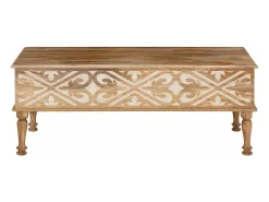 Mesa de centro com tampo elevável e 2 gavetas de aglomerado