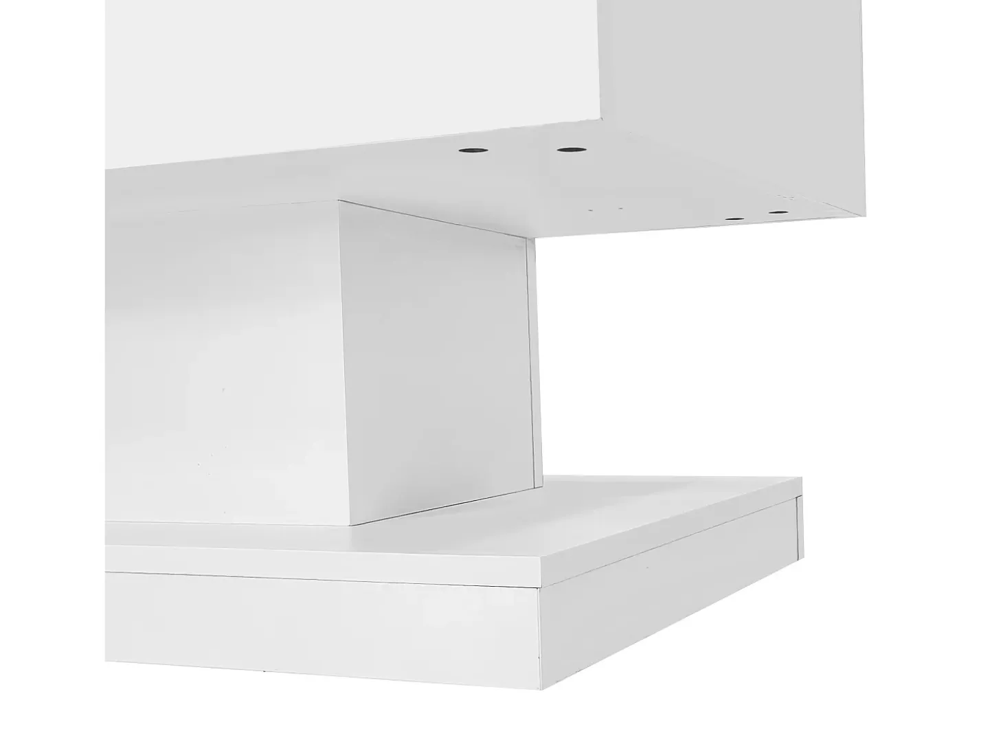 Mesa de centro com tampo elevatório - 100 x 50 x 45 cm - LEDs - Aglomerado e metal - Branco brilhante