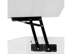 Mesa de centro com tampo elevatório - 100 x 50 x 45 cm - LEDs - Aglomerado e metal - Branco brilhante
