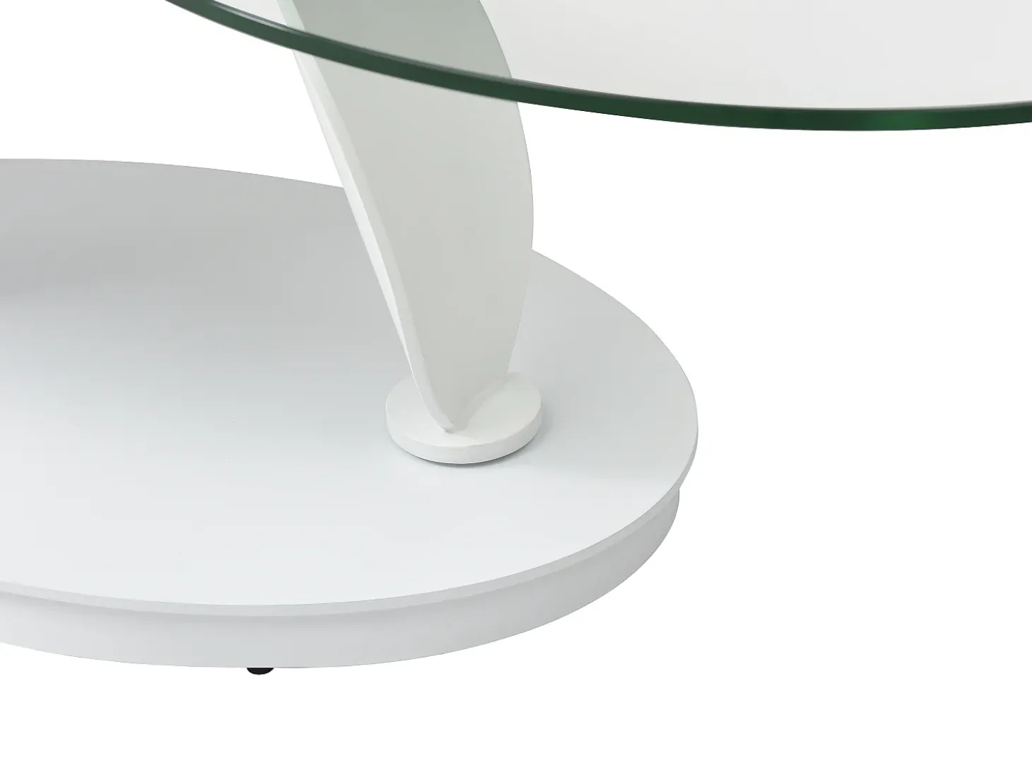 Mesa de centro com tampos giratórios cerâmica, vidro temperado e metal branco - MANEYA