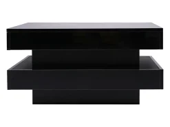 Mesa de centro contemporânea com LED em 16 cores - formato quadrado - Preto