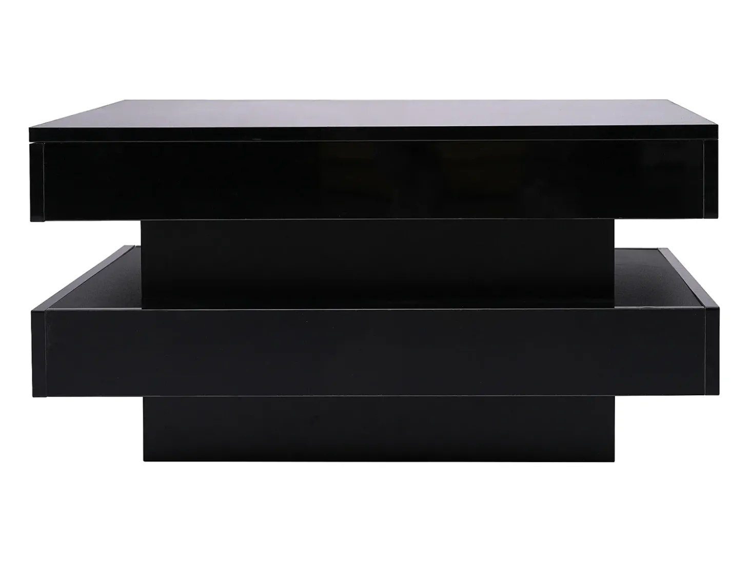 Mesa de centro contemporânea com LED em 16 cores - formato quadrado - Preto