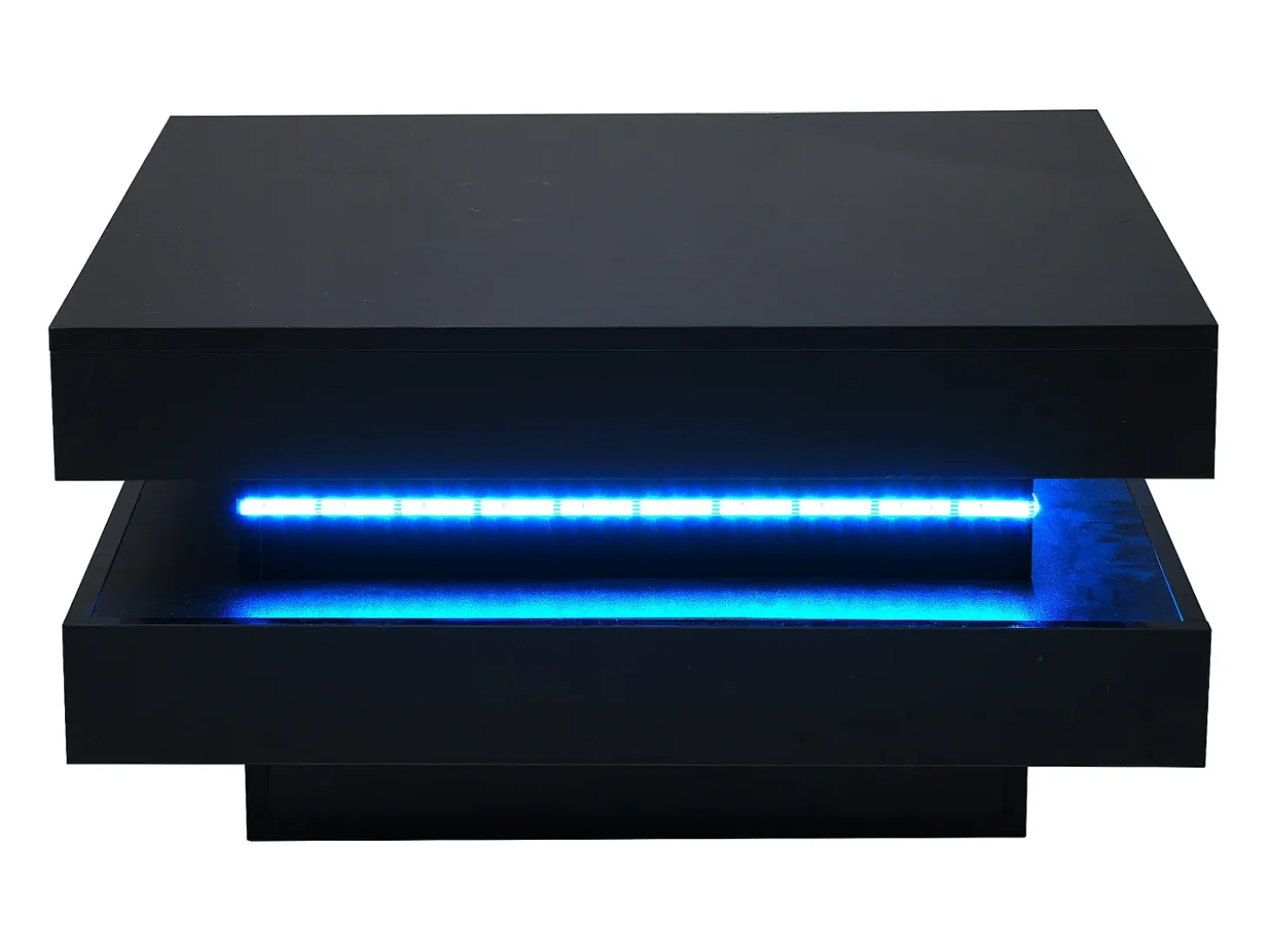 Mesa de centro contemporânea com LED em 16 cores - formato quadrado - Preto