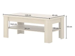 Mesa de centro COPA – 120x50x65 cm – Carvalho elegante – Design escandinavo