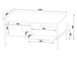 Mesa de centro Daria branco 69cm