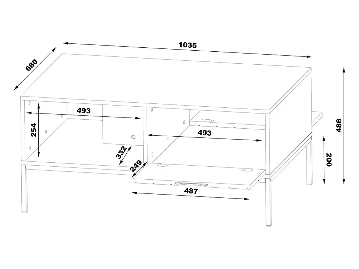 Mesa de centro Daria branco 69cm