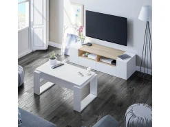 Mesa de centro de design com tampo elevatório L102 cm - Ciara, ideal para espaços pequenos