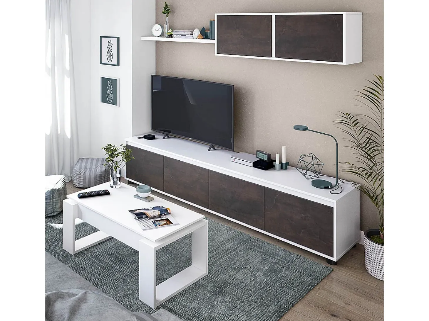 Mesa de centro de design com tampo elevatório L102 cm - Ciara, ideal para espaços pequenos