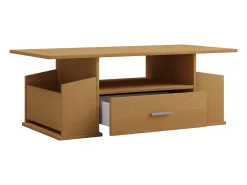 Mesa de centro de madeira VCM com espaço de armazenamento suficiente | Dimensões aprox. A. 44 x L. 110 x P. 52 cm | Mesa de estar com gaveta - Junata (faia)