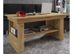Mesa de centro de madeira VCM simples | Dimensões aprox. A. 52 x L. 115 x P. 58 cm | Mesa sala de estar - Kobila (carvalho mel)