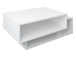 Mesa de centro de madeira VCM | Mesa de sofá com espaço de armazenamento suficiente | Dimensões aprox. A. 35 x L. 88 x P. 50 cm | Mesa de estar - Runila (Branco)