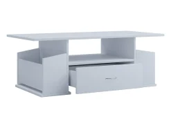 Mesa de centro de madeira VCM com espaço de armazenamento suficiente | Dimensões aprox. A. 44 x L. 110 x P. 52 cm | Mesa de estar com gaveta - Junata (Branco)