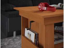 Mesa de centro de madeira VCM simples | Dimensões aprox. A. 52 x L. 115 x P. 58 cm | Mesa para sala de estar - Kobila ajustável em altura extensível (faia)