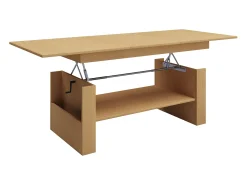 Mesa de centro de madeira VCM simples | Dimensões aprox. A. 52 x L. 115 x P. 58 cm | Mesa para sala de estar - Kobila ajustável em altura extensível (faia)