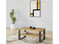 Mesa de centro desenhada da coleção MILO na cor carvalho. Móvel ideal para a sua sala de estar.
