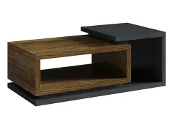 Mesa de centro design coleção BERGAME. Cores cinza e carvalho escuro. Estilo design.