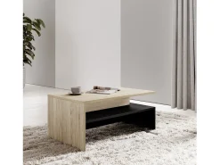 Mesa de centro design coleção RAMOS cor carvalho e preto.