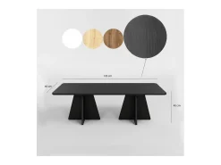 Mesa de centro design preta SHAMP moderna e elegante com arrumação