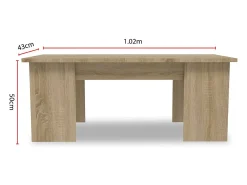 Mesa de centro "Diana" - 102 x 50 x 43 cm - Carvalho