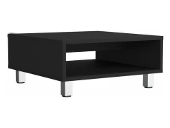 Mesa de centro Eclipse em melamina com prateleiras inferiores e 4 pés , preto , 26.9 cm X 60 cm X 60 cm
