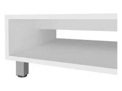 Mesa de centro Eclipse em melamina com prateleiras inferiores e 4 pés, branca, 26.9 cm X 60 cm X 60 cm
