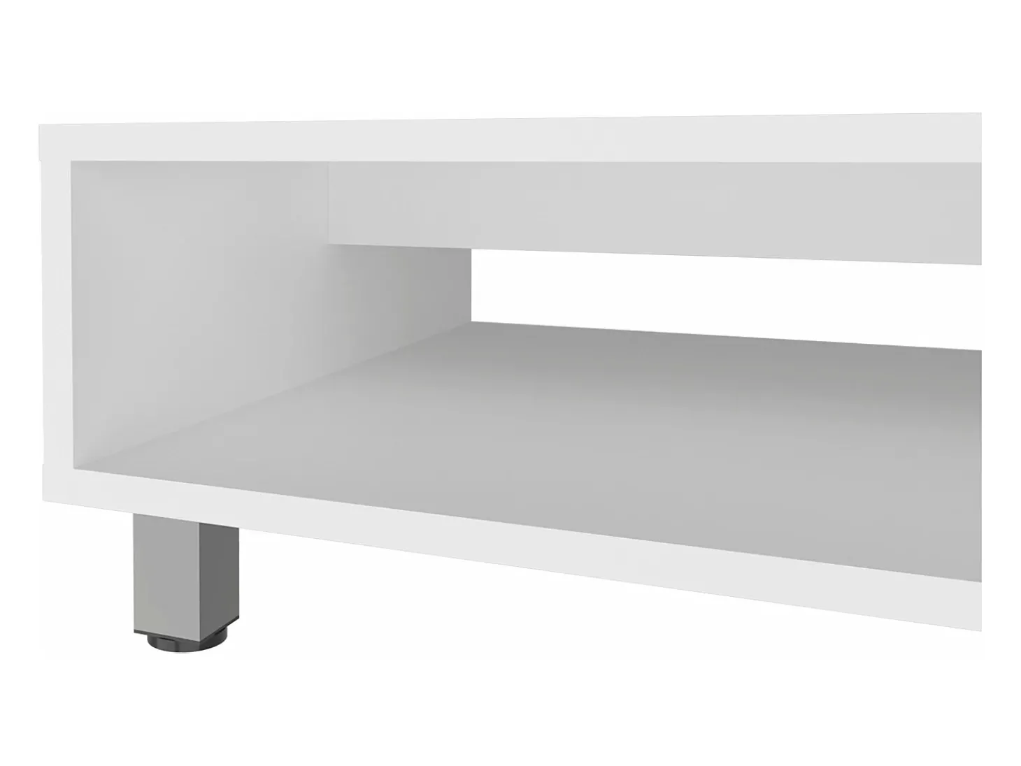 Mesa de centro Eclipse em melamina com prateleiras inferiores e 4 pés, branca, 26.9 cm X 60 cm X 60 cm