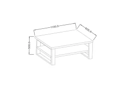 Mesa de centro Eden madeira e metal 50cm