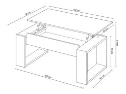 Mesa de Centro Elevatoria Urban, Branco 105x55cm