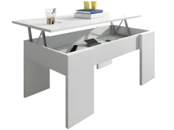 Mesa de centro elevatória Elise branca, sua combinação de funcionalidade e design ideal para sua casa