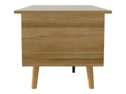 Mesa de centro elevatória em cor madeira com 2 portas em verga e arrumação 103x50x46cm