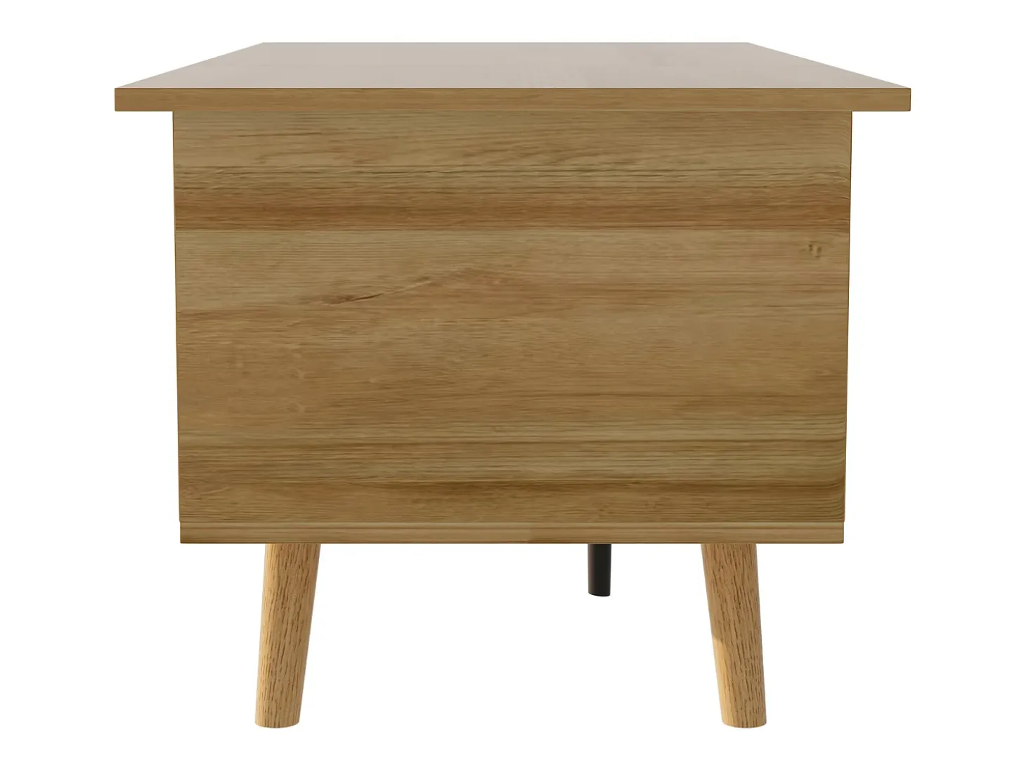 Mesa de centro elevatória em cor madeira com 2 portas em verga e arrumação 103x50x46cm