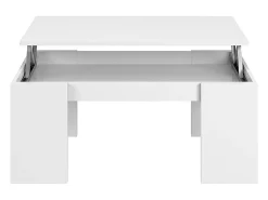 Mesa de centro elevatória Kendra branco brilhante 43x100x50 cm