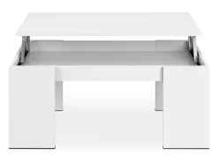 Mesa de centro elevatória Kendra branco brilhante 43x100x50 cm