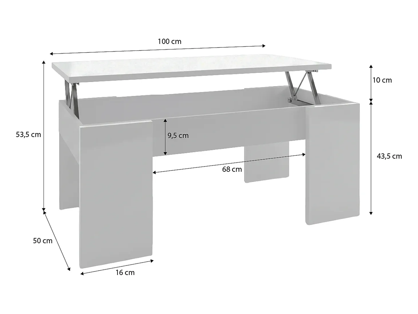 Mesa de centro elevatória Vita
