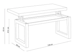 Mesa de centro elevatória Loft