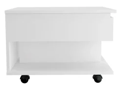 Mesa de centro elevatória Luanda, com rodízios, 38.86 cm X 54.86 cm X 49.78 cm , Branco