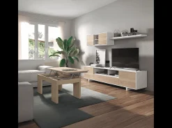 Mesa de centro elevatória para sala de estar e sala de jantar, carvalho canadense, 43 x 100 x 50 cm