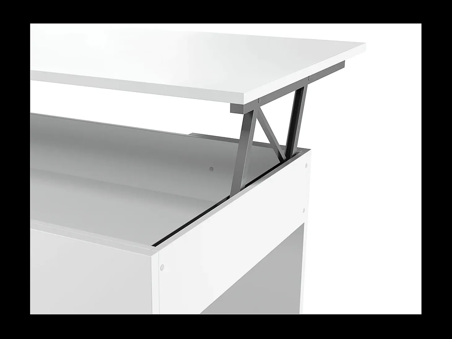 Mesa de centro elevável Artik branca (mate) 45-56x100x50 cm