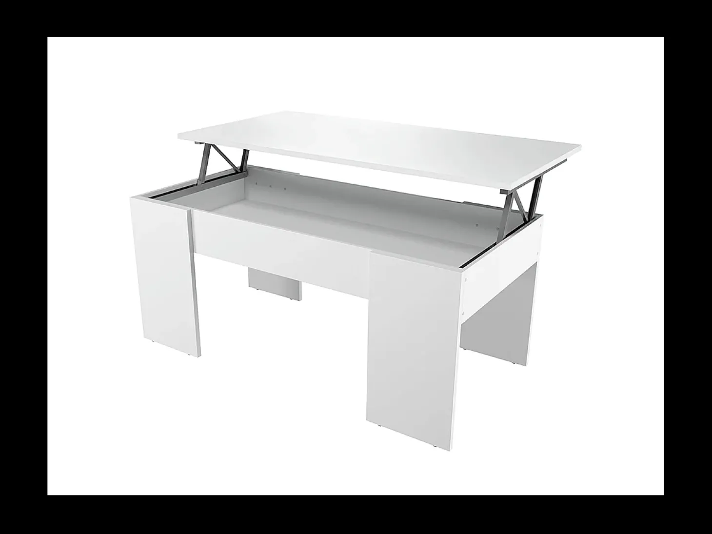 Mesa de centro elevável Artik branca (mate) 45-56x100x50 cm