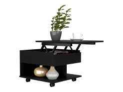 Mesa de centro elevável Luanda, com rodízios, 38.86 cm X 54.86 cm X 49.78 cm , Preto