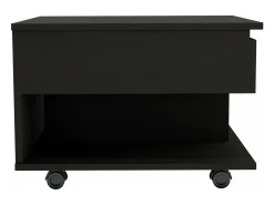 Mesa de centro elevável Luanda, com rodízios, 38.86 cm X 54.86 cm X 49.78 cm , Preto