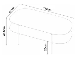 Mesa de centro em aço 112 x 62 x 41 cm preto fosco 03_0008436