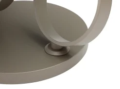 Mesa de centro em cerâmica, vidro temperado e metal taupe efeito mármore branco - JOLINE