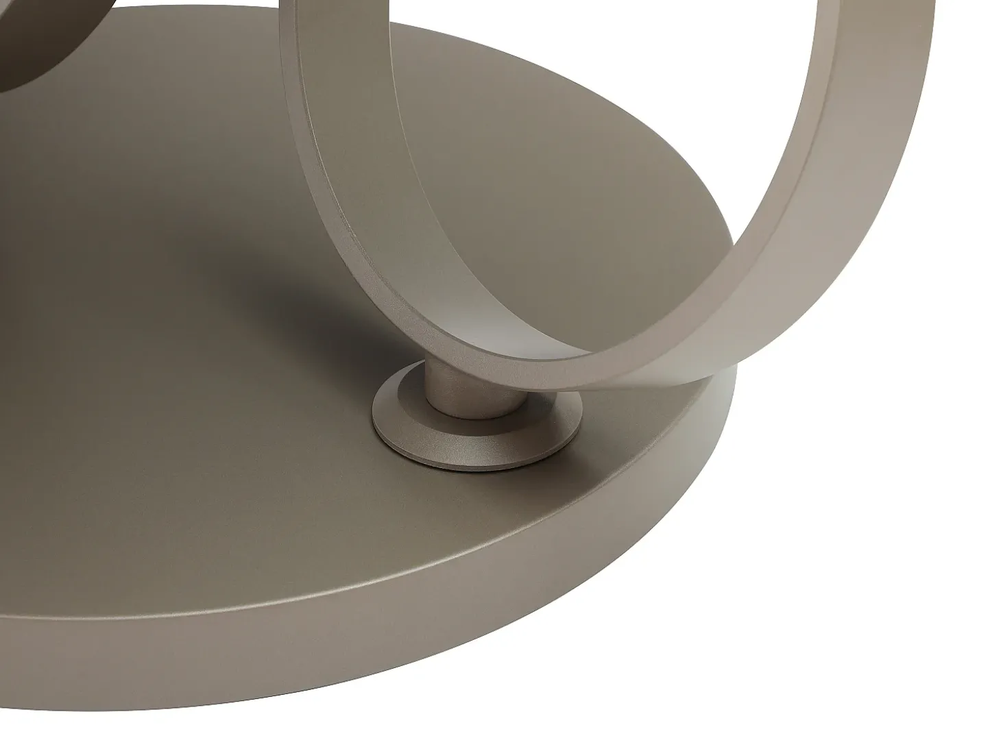 Mesa de centro em cerâmica, vidro temperado e metal taupe efeito mármore branco - JOLINE
