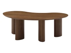 Mesa de centro em folheado de nogueira - Natural escuro - CALYNOR