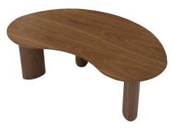 Mesa de centro em folheado de nogueira - Natural escuro - CALYNOR