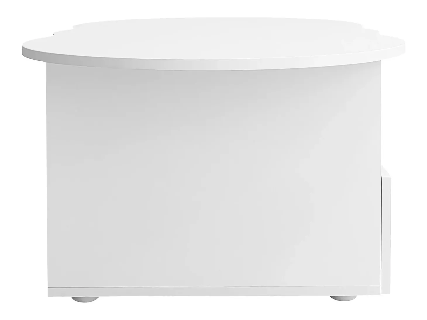 Mesa de centro em forma de nuvem com gaveta - Madeira PB - Branca